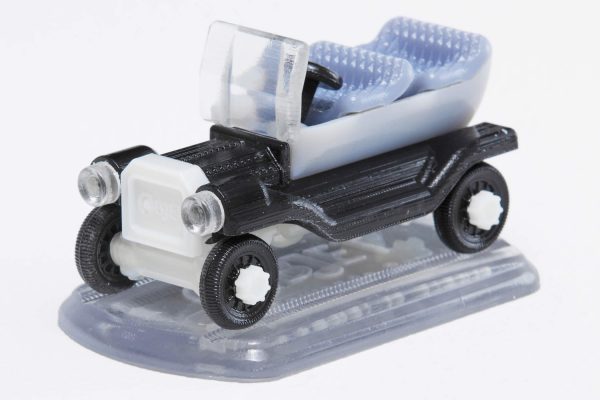 Objet30 example part featuring multiple materials