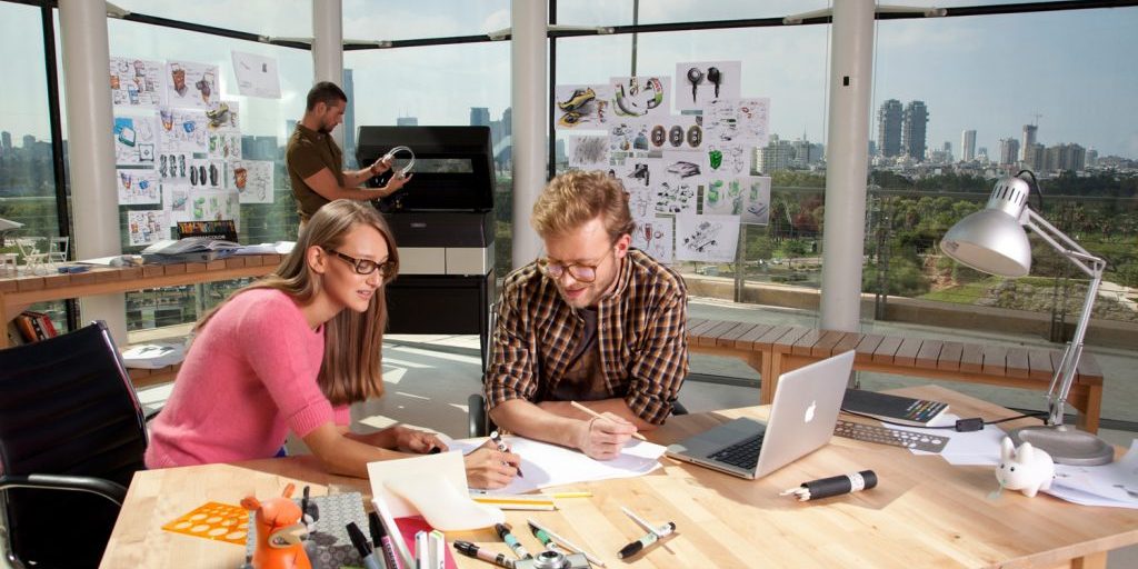 Objet30 desktop 3D printer in design office